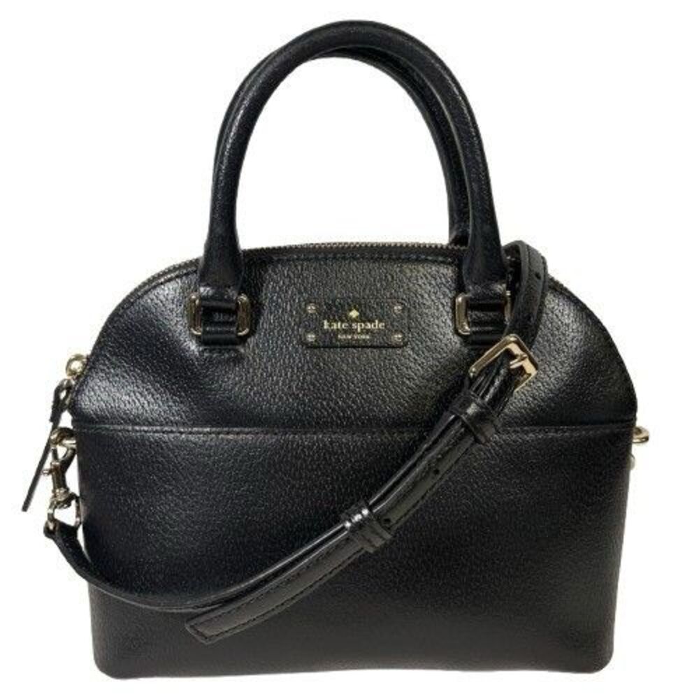 KATE SPADE Carli Grove Street BLACK Pebbled Leather Satchel Crossbody NWOT $349